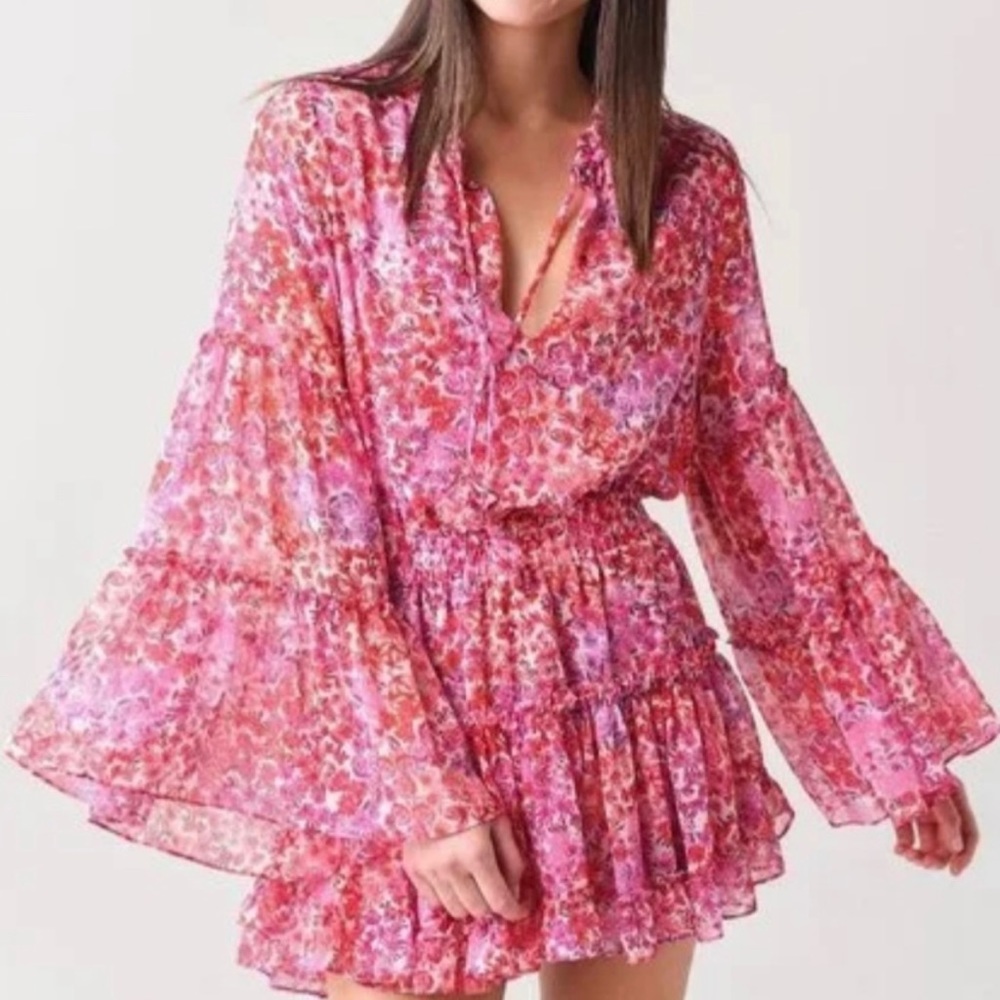 Misa Los Angeles Floral Print Mini Dress NWT